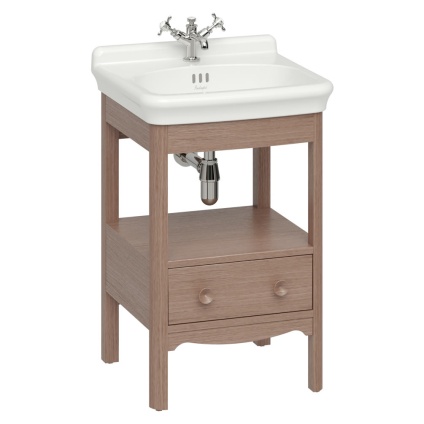 Burlington Guild 560mm Dark Oak Furniture Wash Stand & Basin